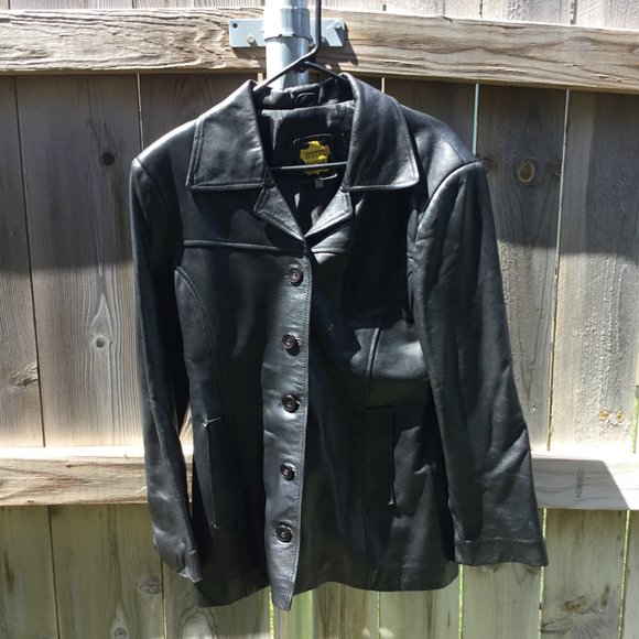Echtes Leder - Woman Large - Lightweight - button-up Leather Jacket - Midweight - Picture 11 of 11